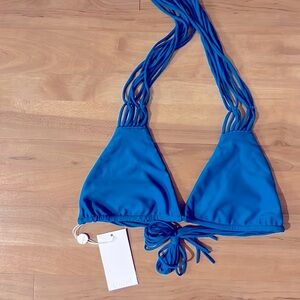 MIKOH Melbourne Crotched Detail triangle top in Makai NWT